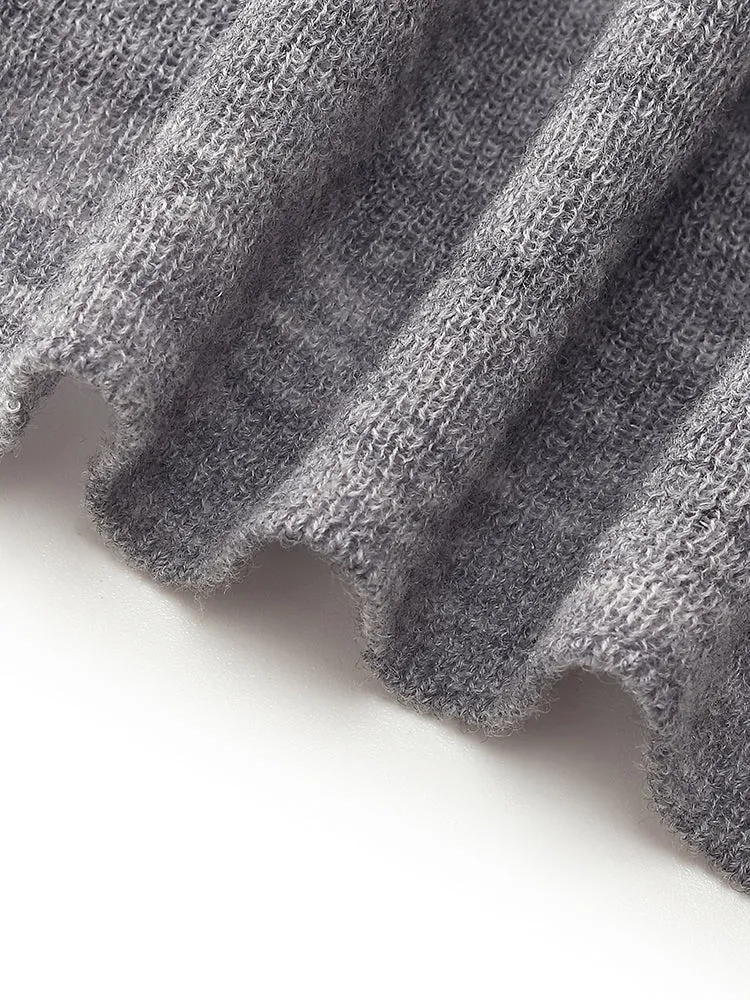 100% Wool Mock Neck Women Long Sleeve Top