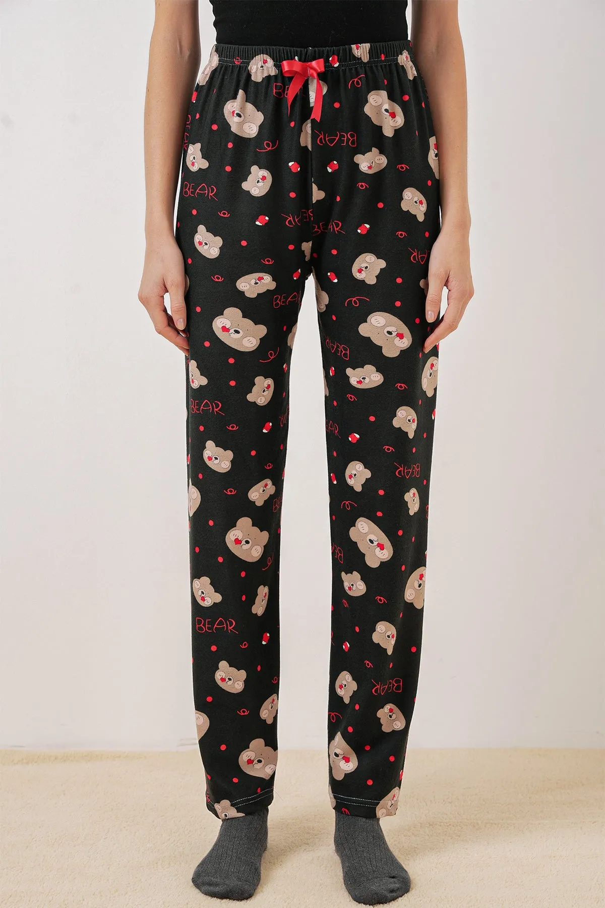 4323 desenli pijama alti