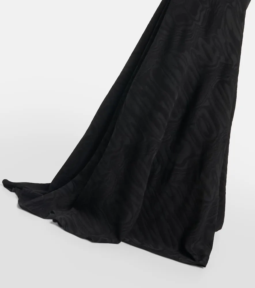 Alaia Patterned turtleneck gown