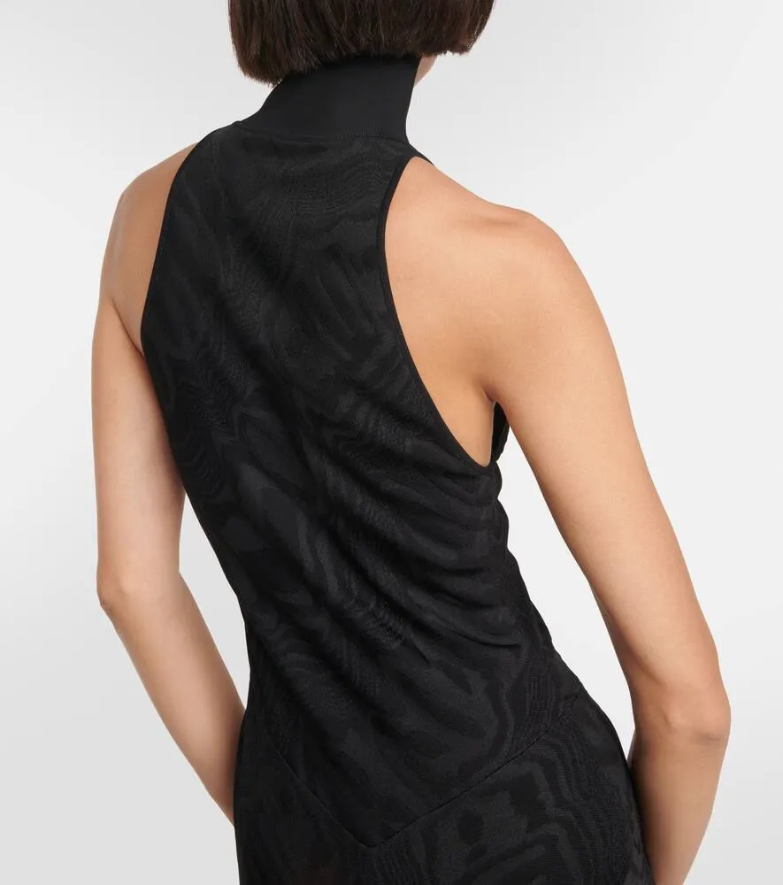 Alaia Patterned turtleneck gown