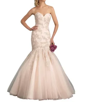 Allure Bridals - Whimsical Strapless Gown with Crystalline Details