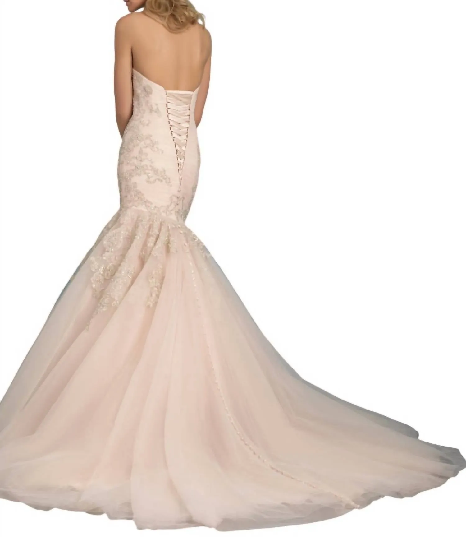 Allure Bridals - Whimsical Strapless Gown with Crystalline Details