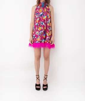 Amylynn - Daphne Floral Overlay Halter Dress