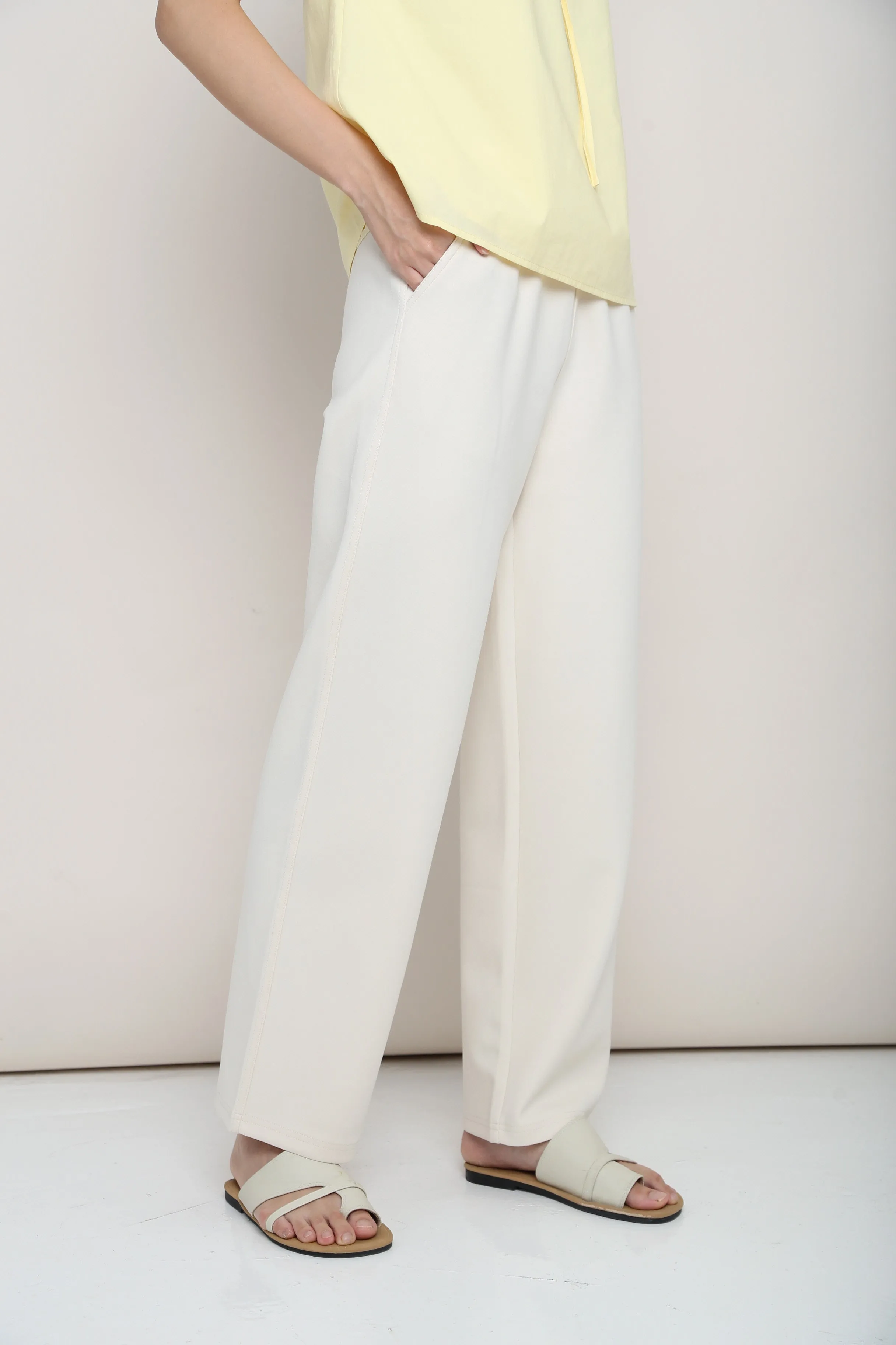 Avalon Straight Leg Slacks Beige (Backorder)