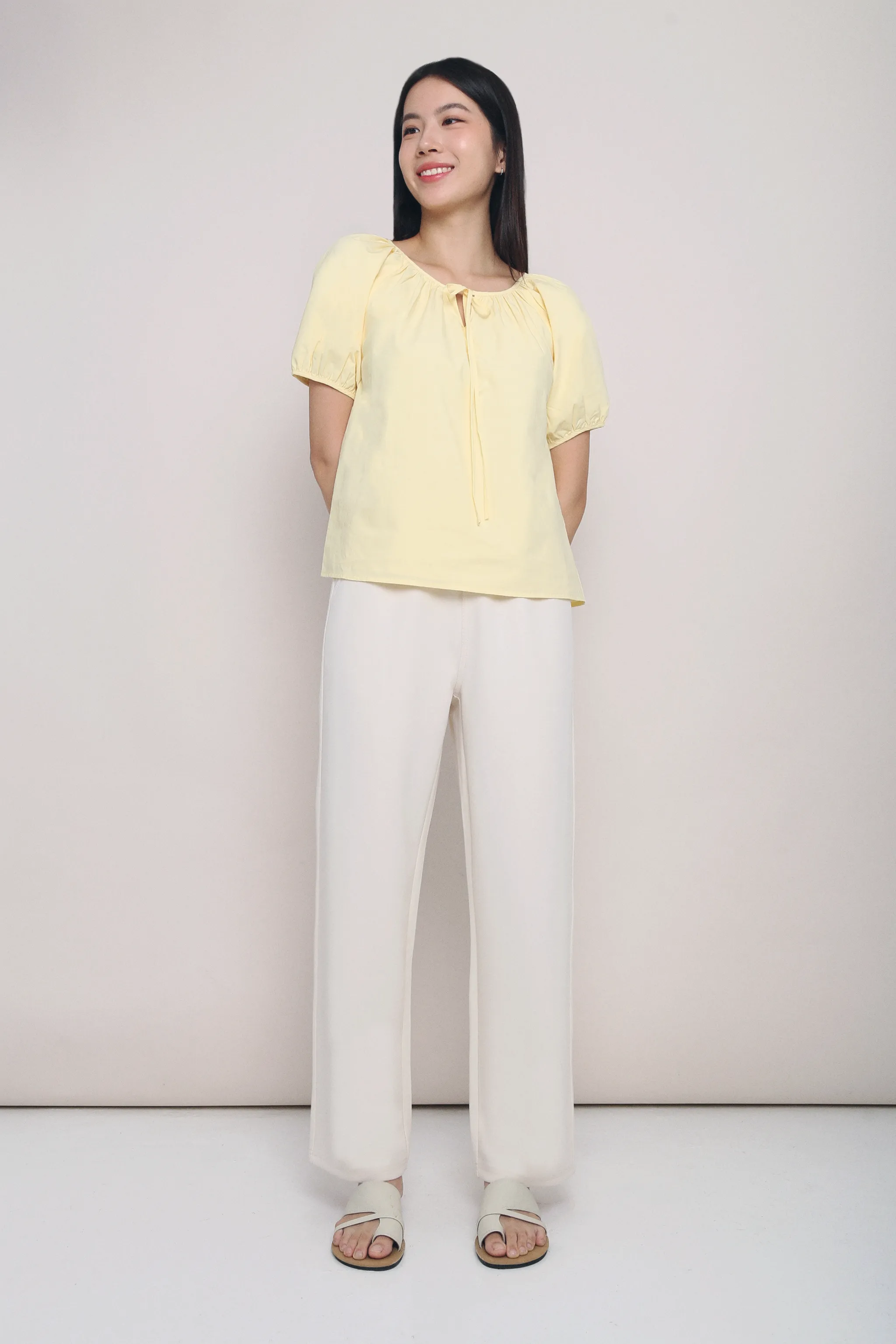 Avalon Straight Leg Slacks Beige (Backorder)