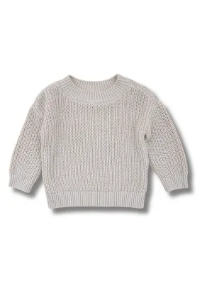 Basic Cotton Knit Jumper Beige