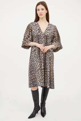 Beige & Black Patterned Dress