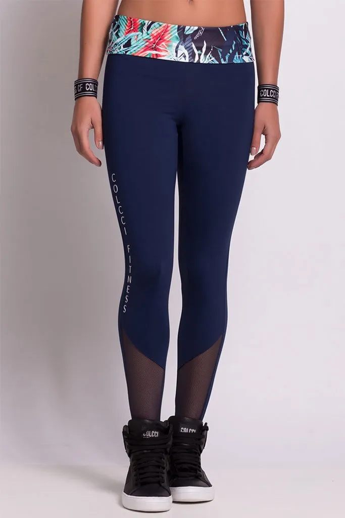 Colcci Fitness Floral Waistband Jogging Leggings