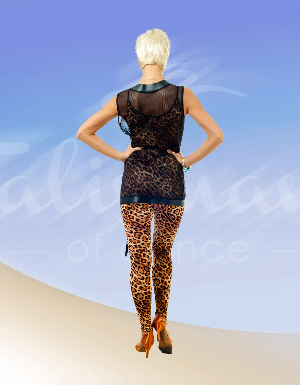 Leopard jumpsuit with thin straps