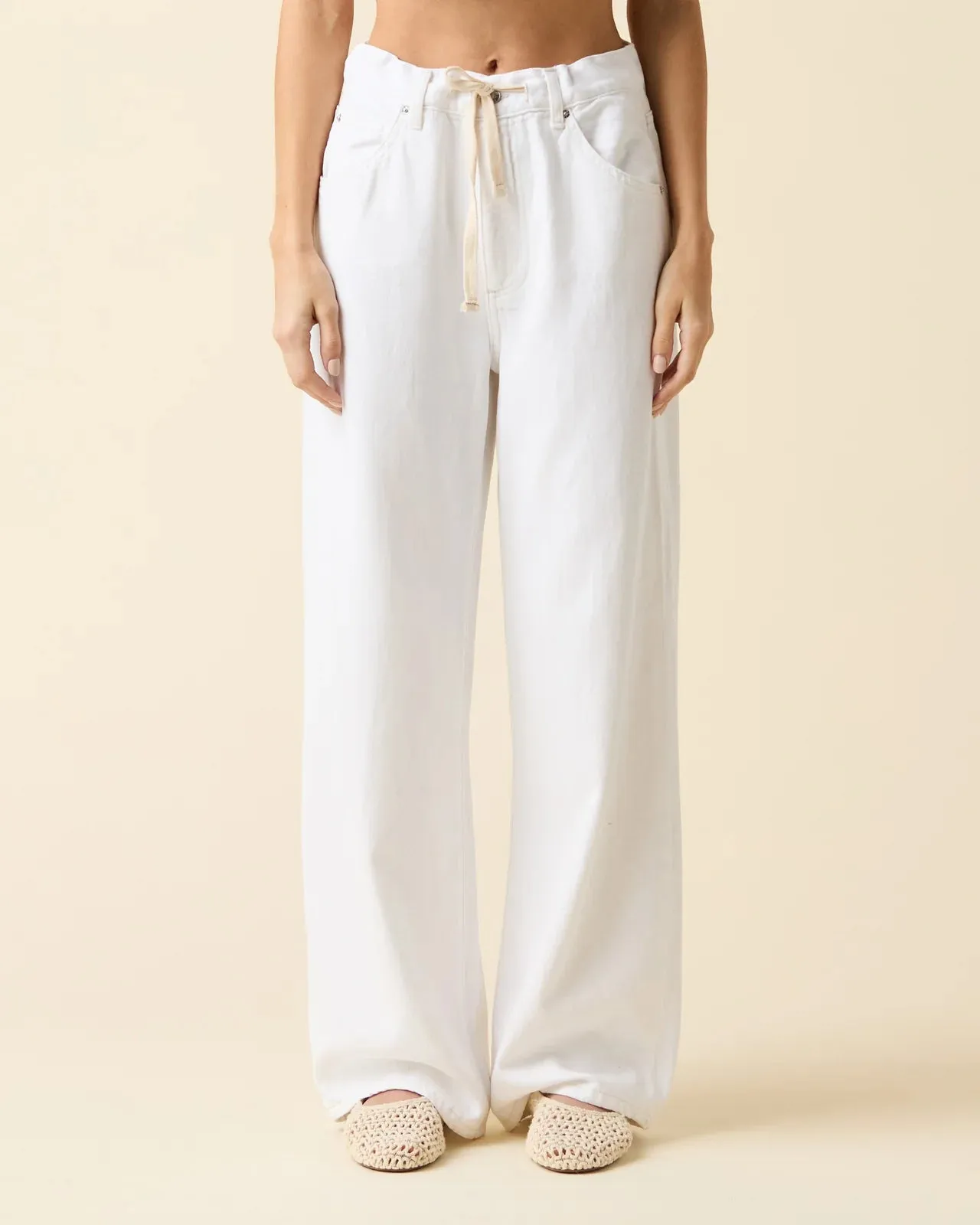 Luna Drawstring Relaxed White