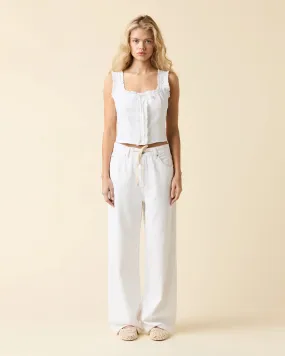 Luna Drawstring Relaxed White
