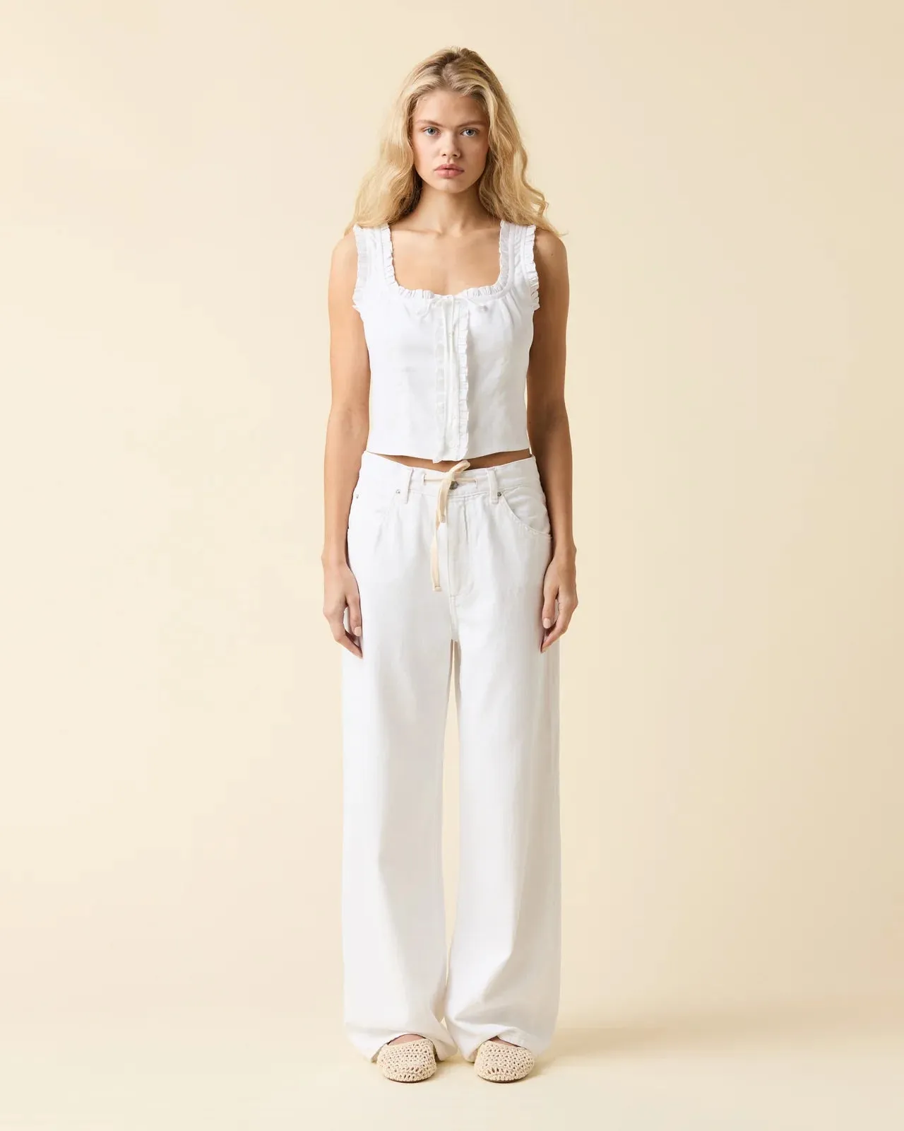 Luna Drawstring Relaxed White