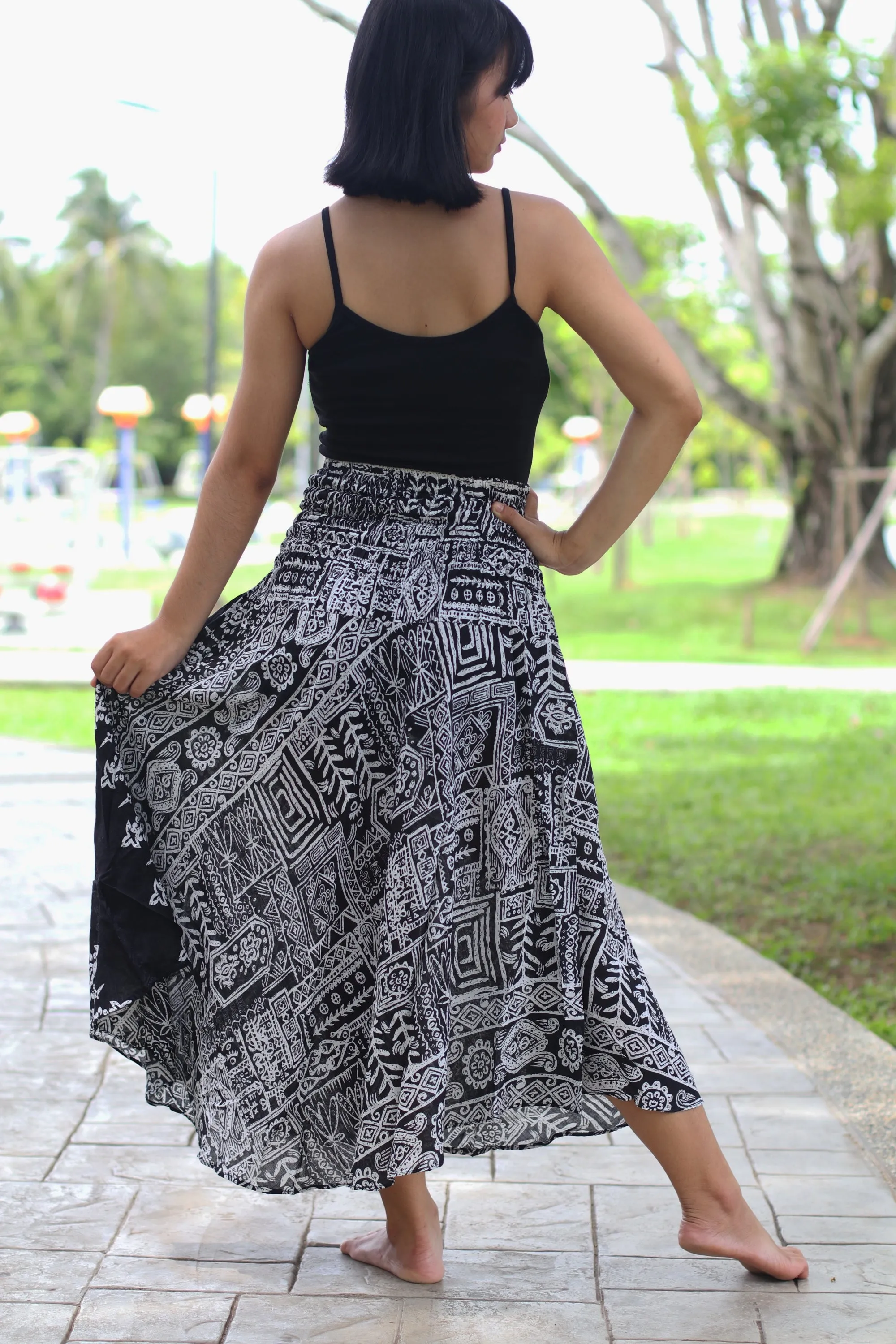 Maxi Dress Hippie Long Skirt Women Bohemian Boho Flared Skirt Summer Dresses Bow Tie Tribal Classic