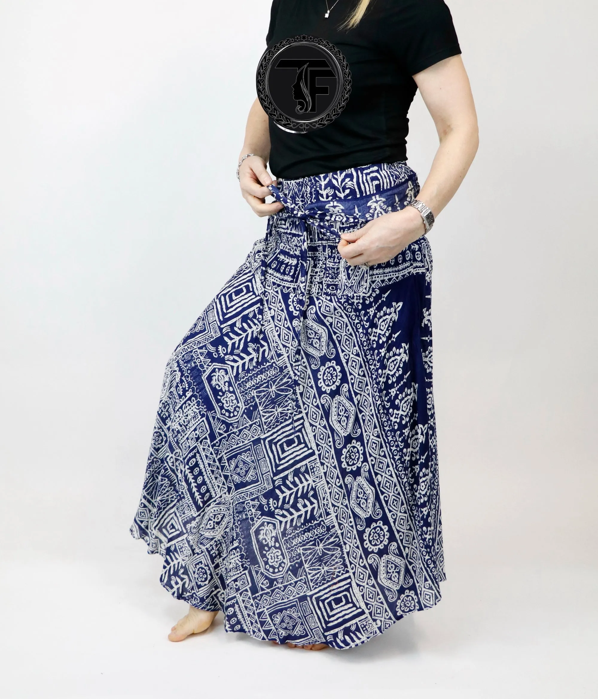 Maxi Dress Hippie Long Skirt Women Bohemian Boho Flared Skirt Summer Dresses Bow Tie Tribal Classic
