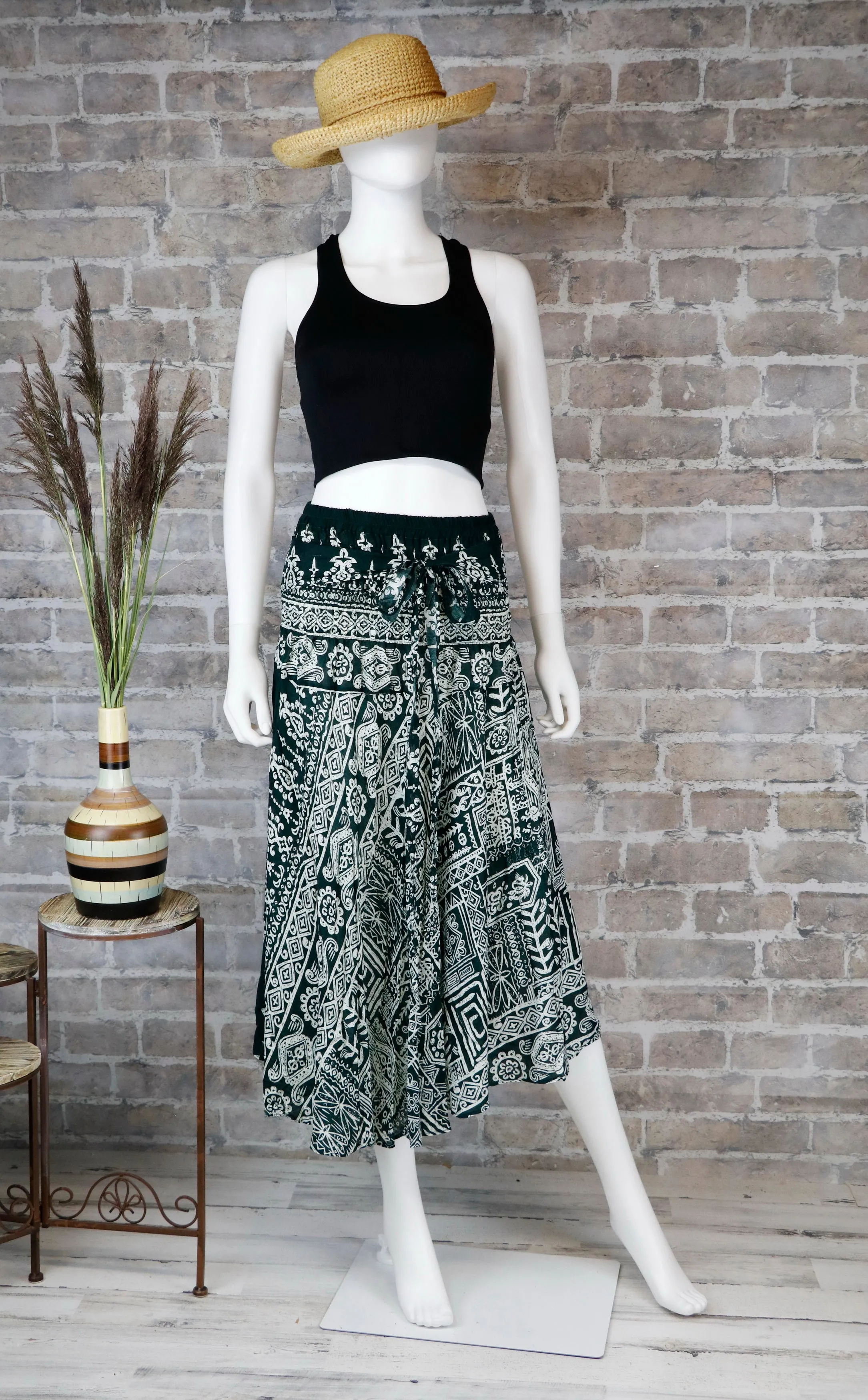 Maxi Dress Hippie Long Skirt Women Bohemian Boho Flared Skirt Summer Dresses Bow Tie Tribal Classic