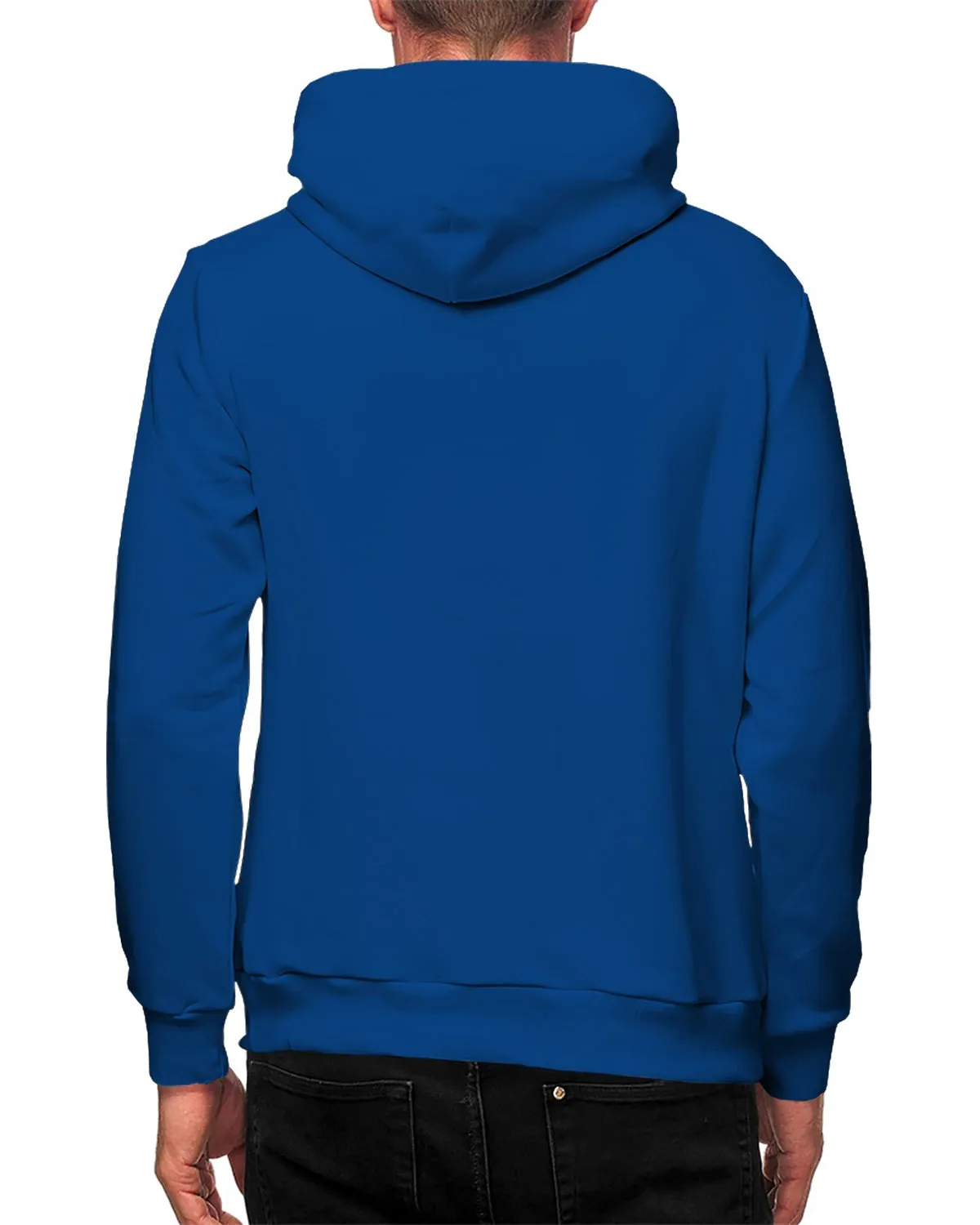 Men Winter Hoodie Royal Blue Plain Sweatshirt with Pockets