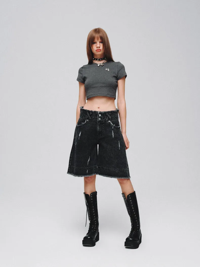 Mid-rise Wide-leg Casual Versatile Jeans LAP0045