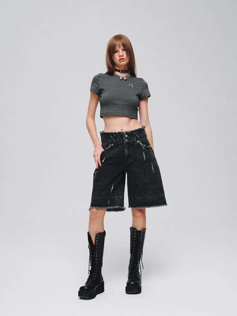 Mid-rise Wide-leg Casual Versatile Jeans LAP0045