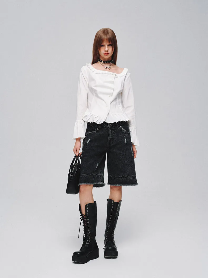 Mid-rise Wide-leg Casual Versatile Jeans LAP0045