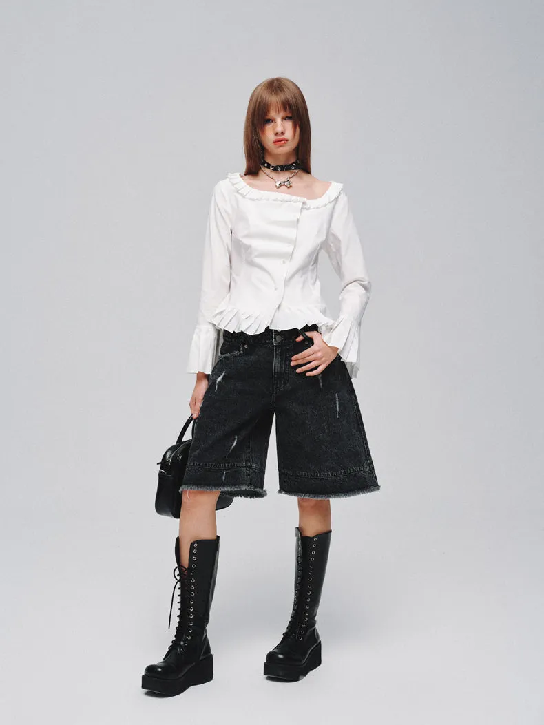 Mid-rise Wide-leg Casual Versatile Jeans LAP0045
