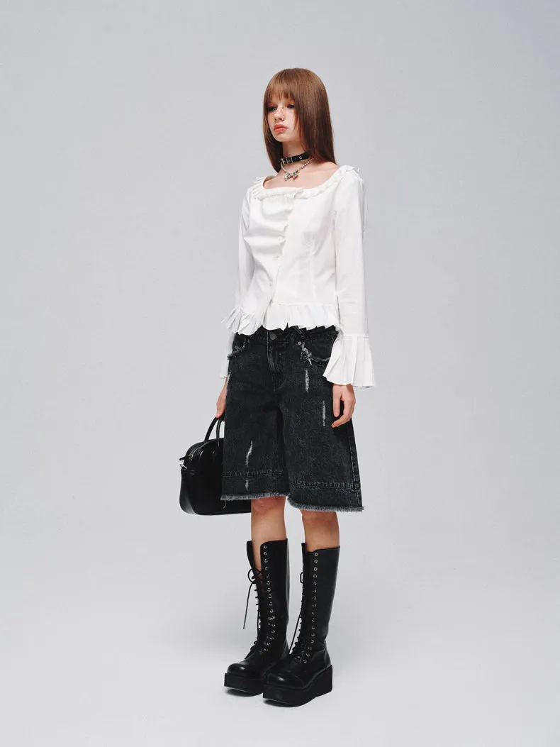 Mid-rise Wide-leg Casual Versatile Jeans LAP0045