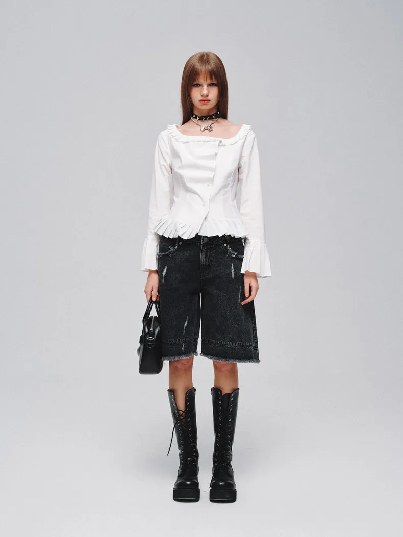 Mid-rise Wide-leg Casual Versatile Jeans LAP0045