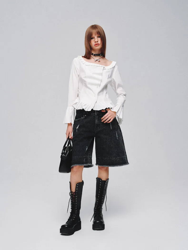 Mid-rise Wide-leg Casual Versatile Jeans LAP0045