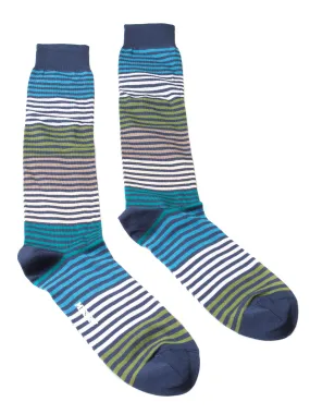 Missoni GM00CMU5233 0003 Navy/Cream Striped  Socks