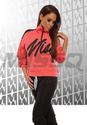 MissQ Coral Two Piece Tracksuit Outfit Set