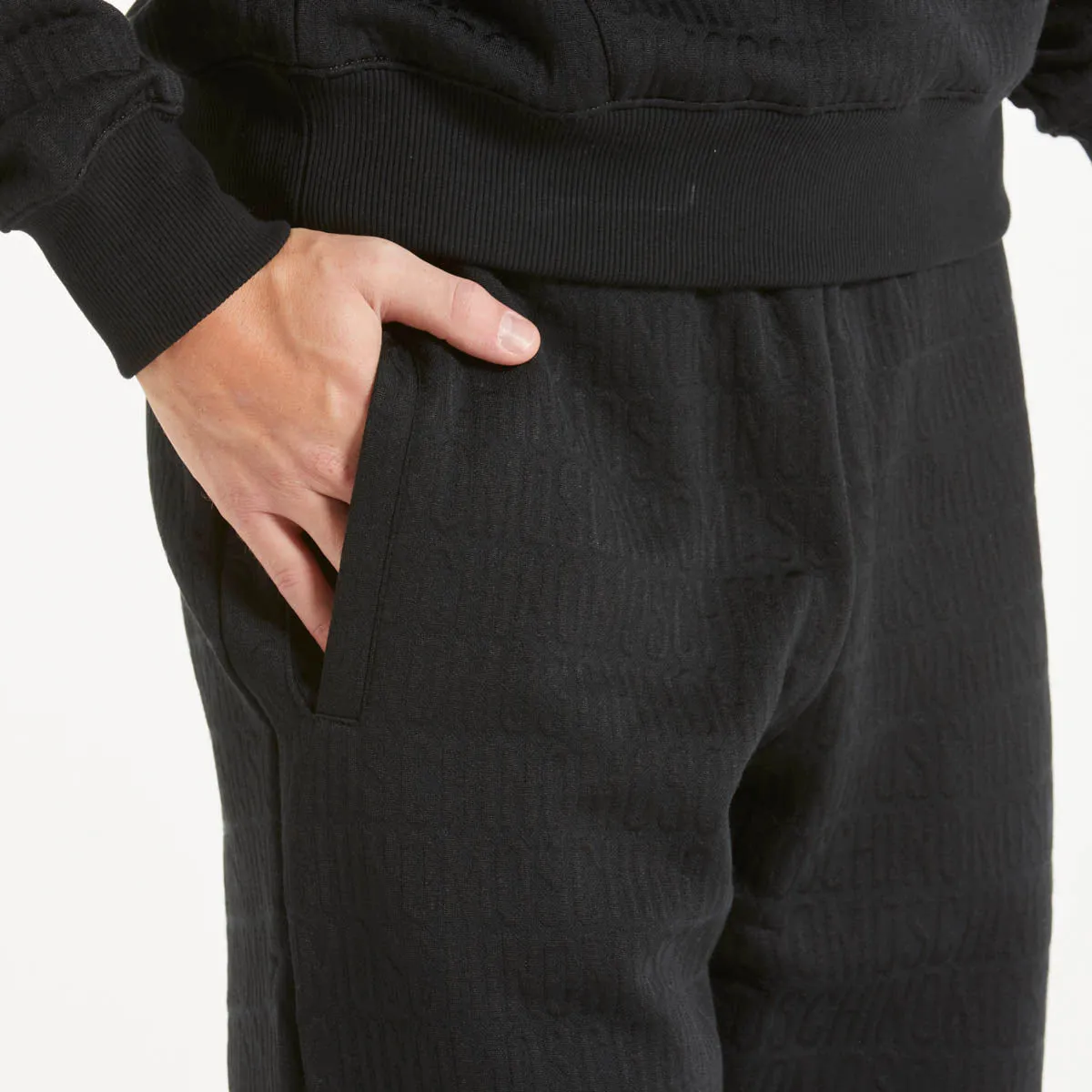 Moschino couture pantalone jogger logato nero