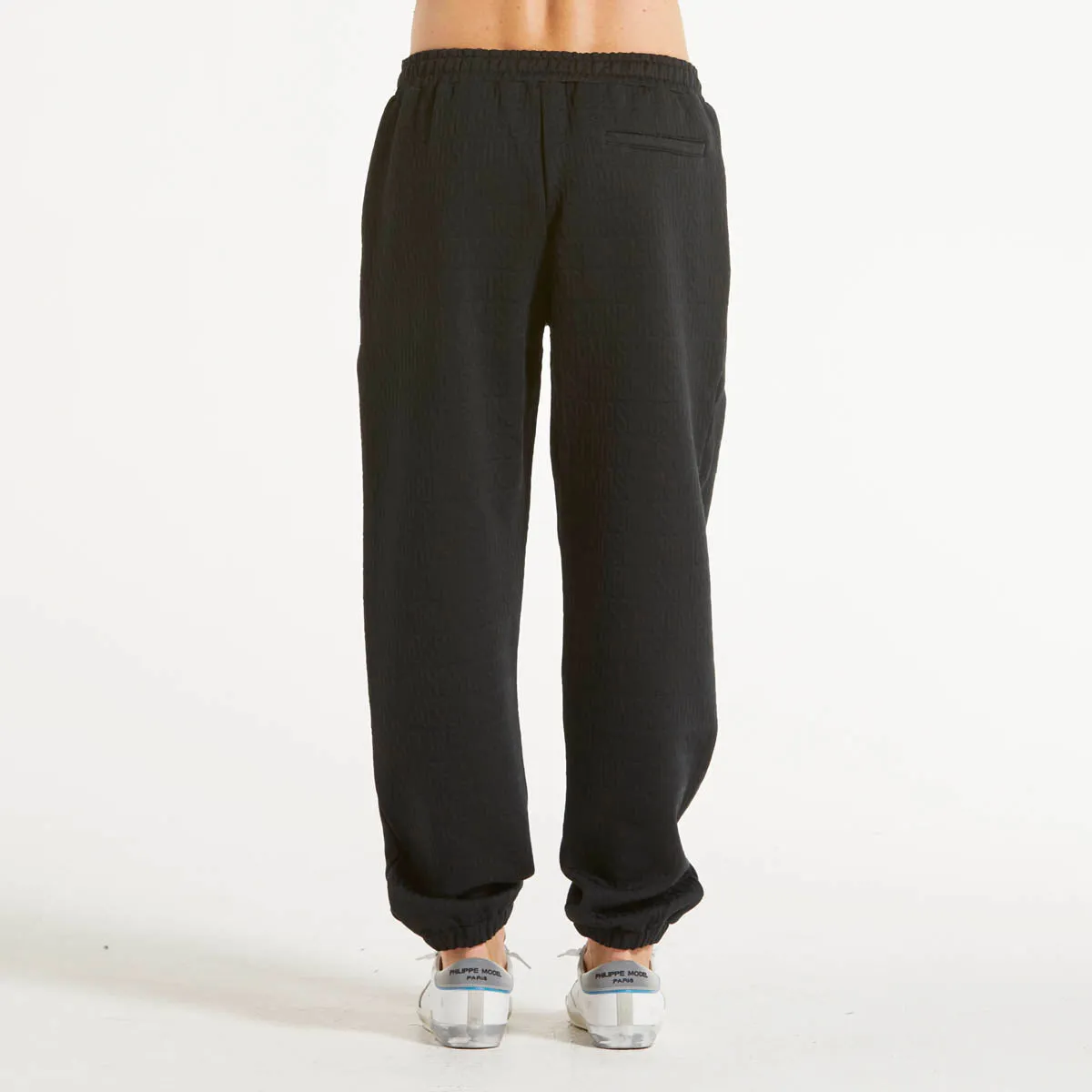 Moschino couture pantalone jogger logato nero
