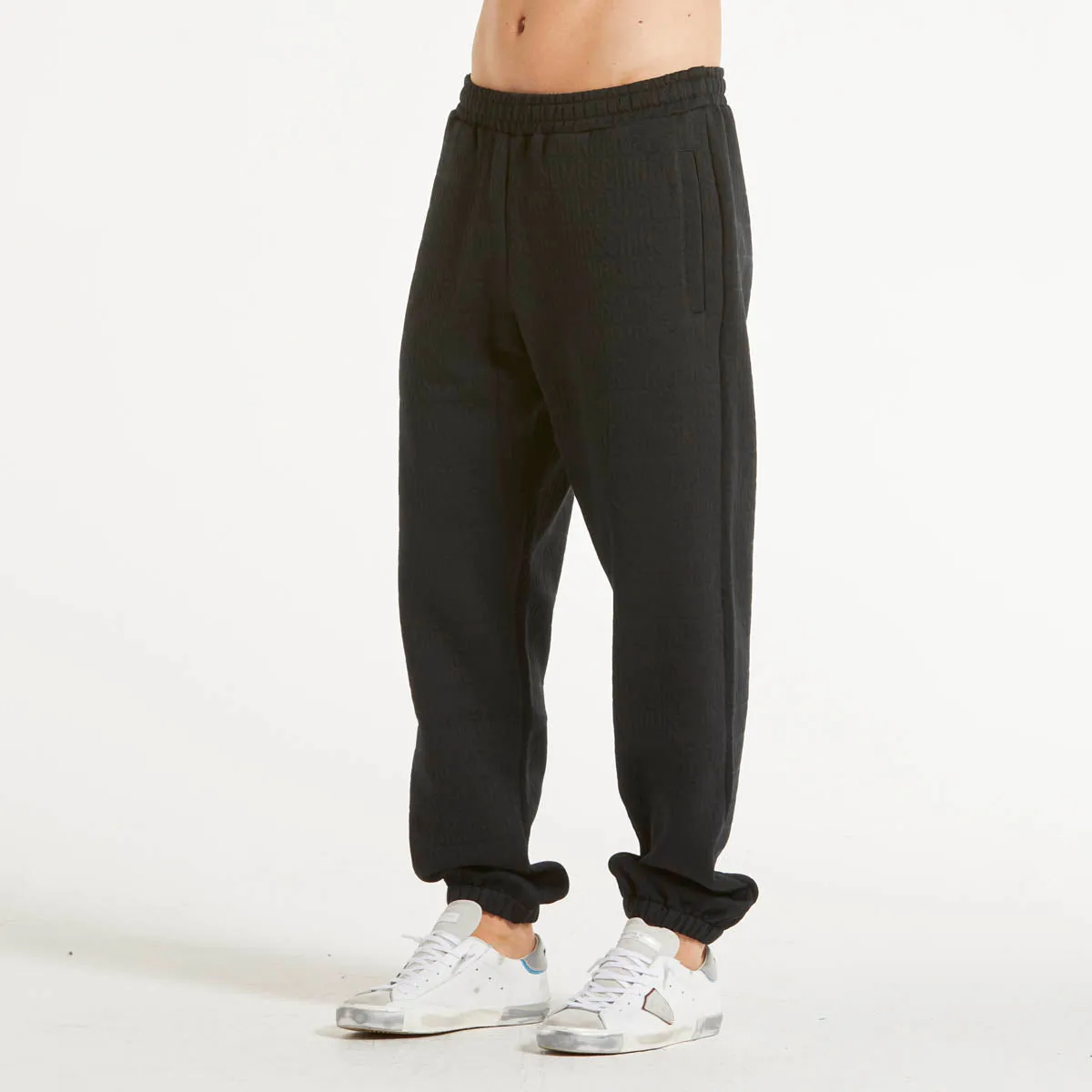 Moschino couture pantalone jogger logato nero
