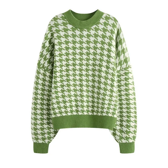 OVERSIZED HOUNDSTOOTH SWEATER