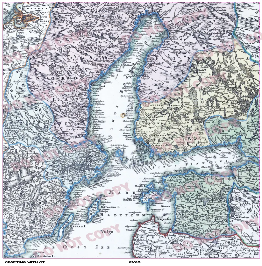 PV63 Vintage map 7 vinyl sheet