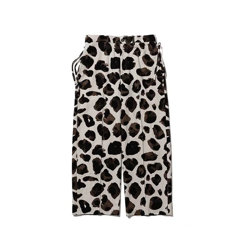 Sasquatchfabrix. Animal Pattern Linen Slacks Natural