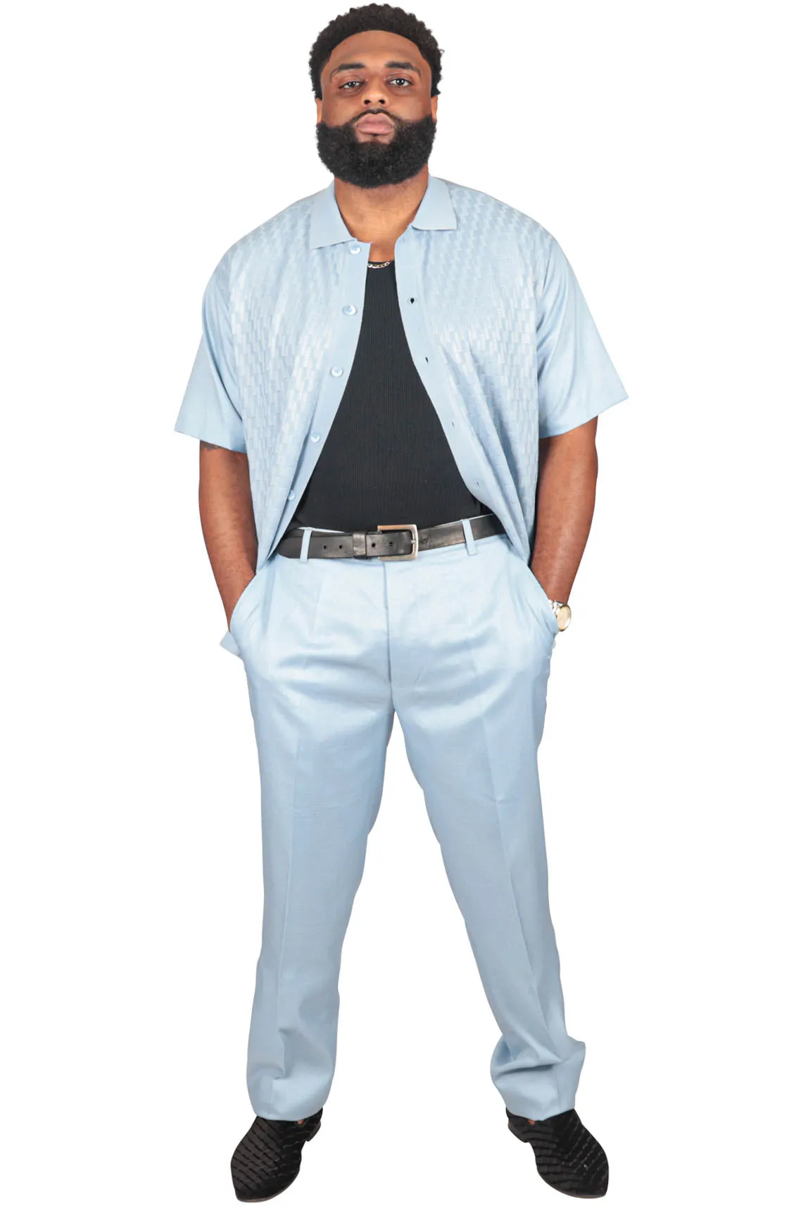 Solid Man 2 Piece Set, Light Blue