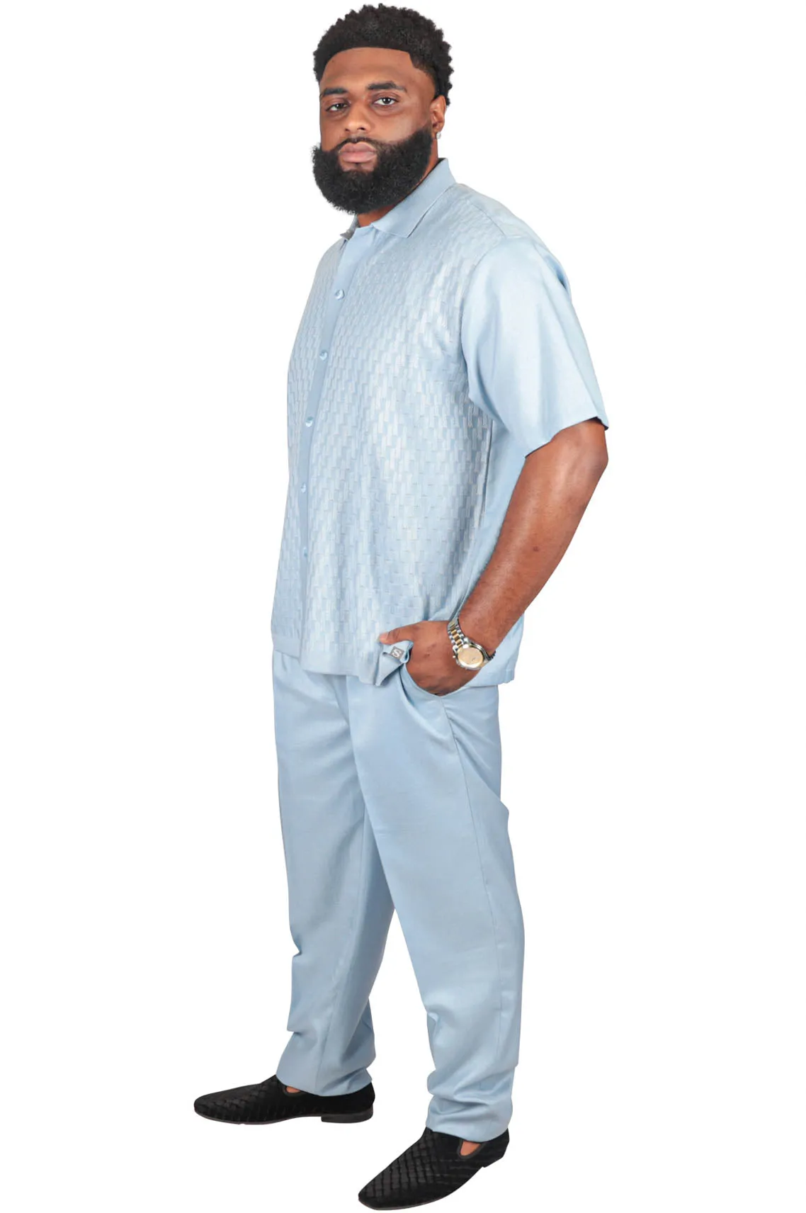 Solid Man 2 Piece Set, Light Blue