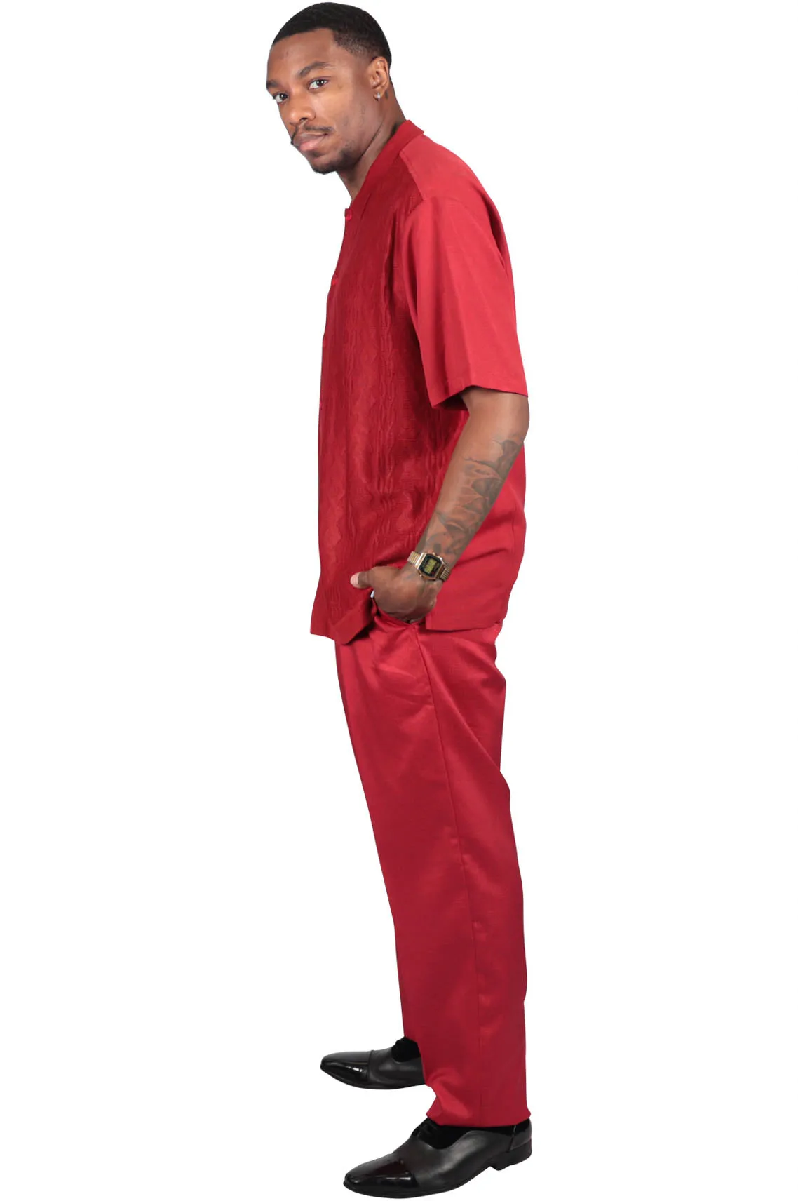 Solid Man 2 Piece Set, Red