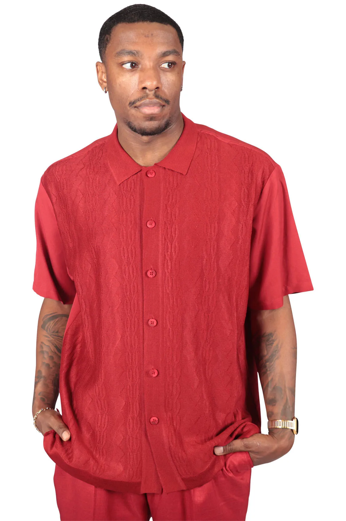 Solid Man 2 Piece Set, Red