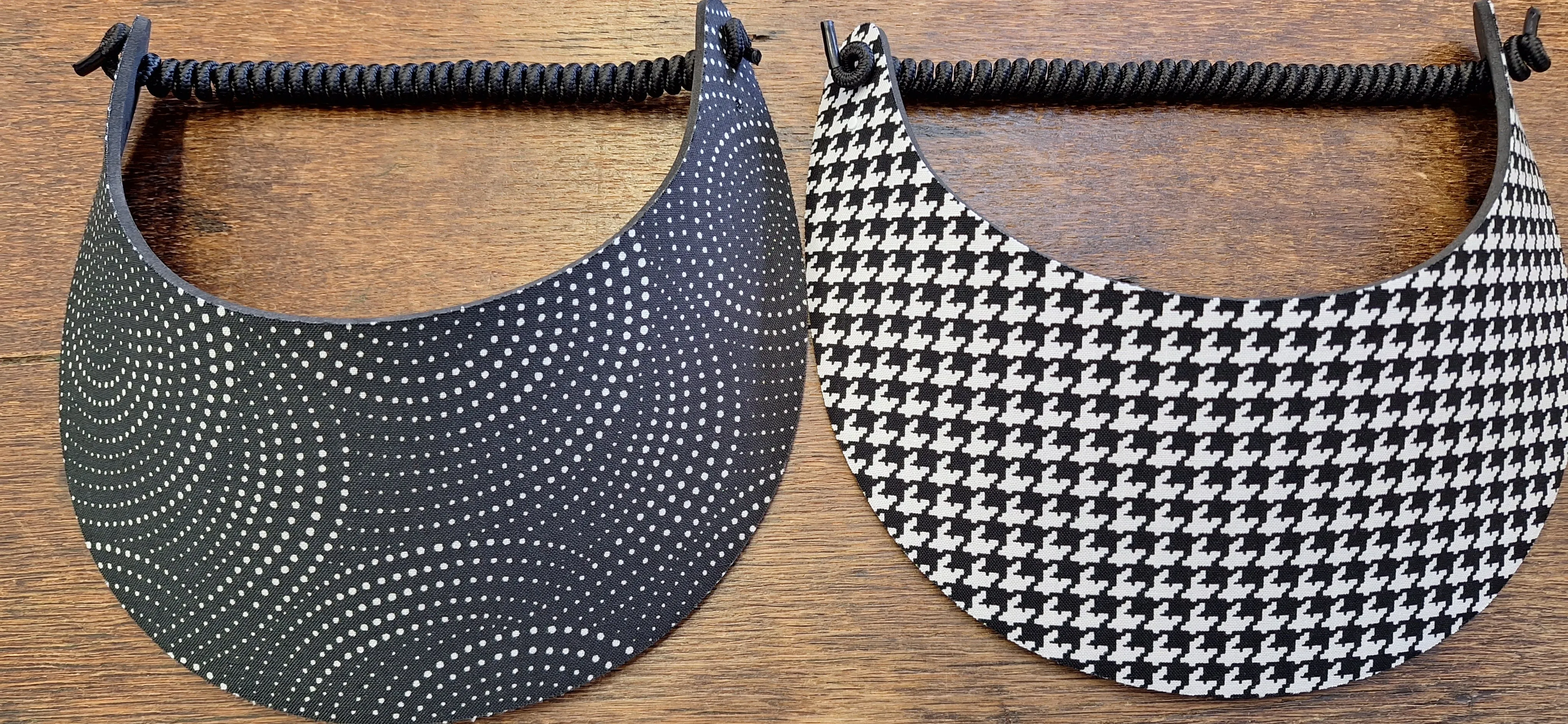 Sun Visors - Black Swirls and Houndstooth
