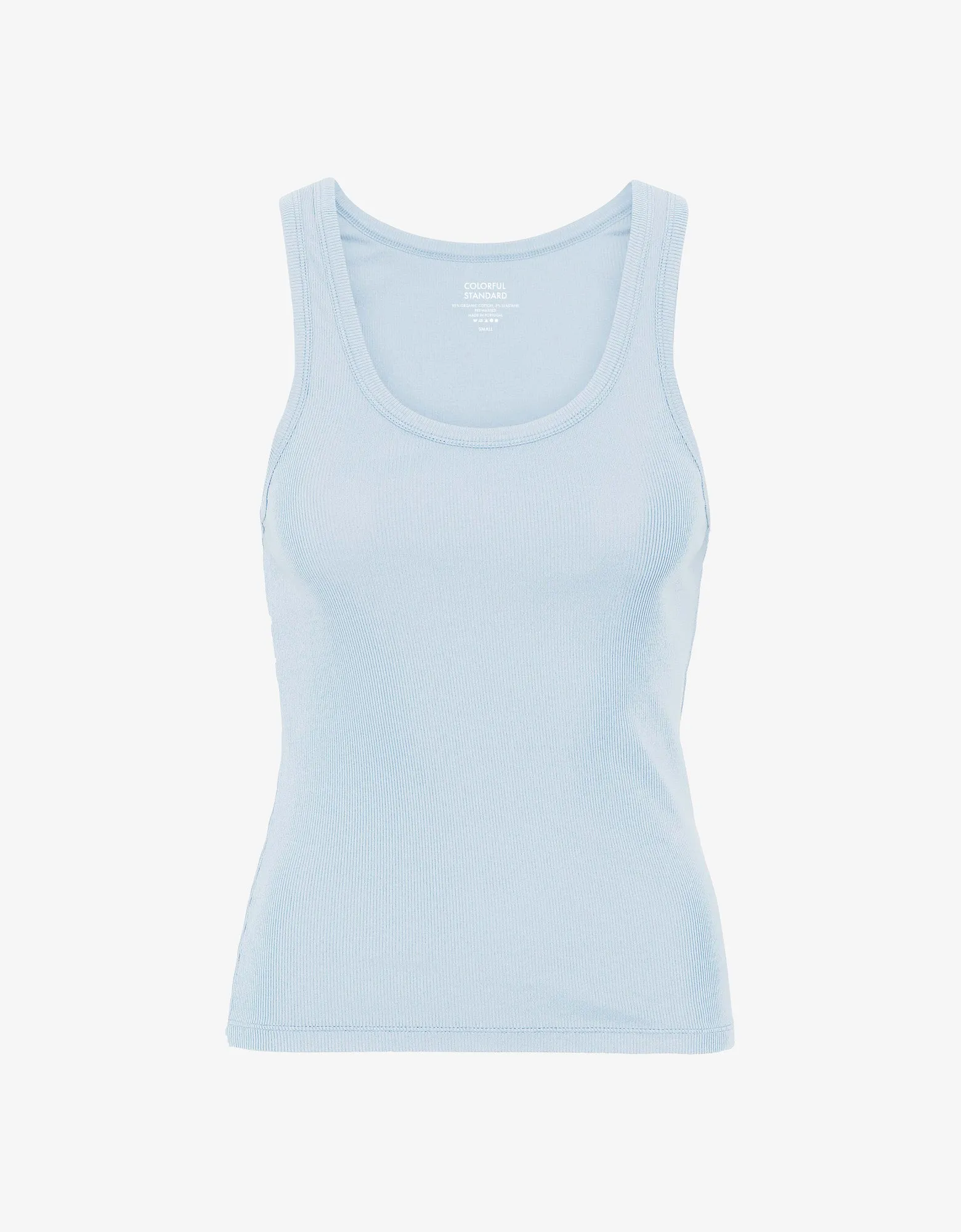 Women Organic Rib Tank Top - Polar Blue